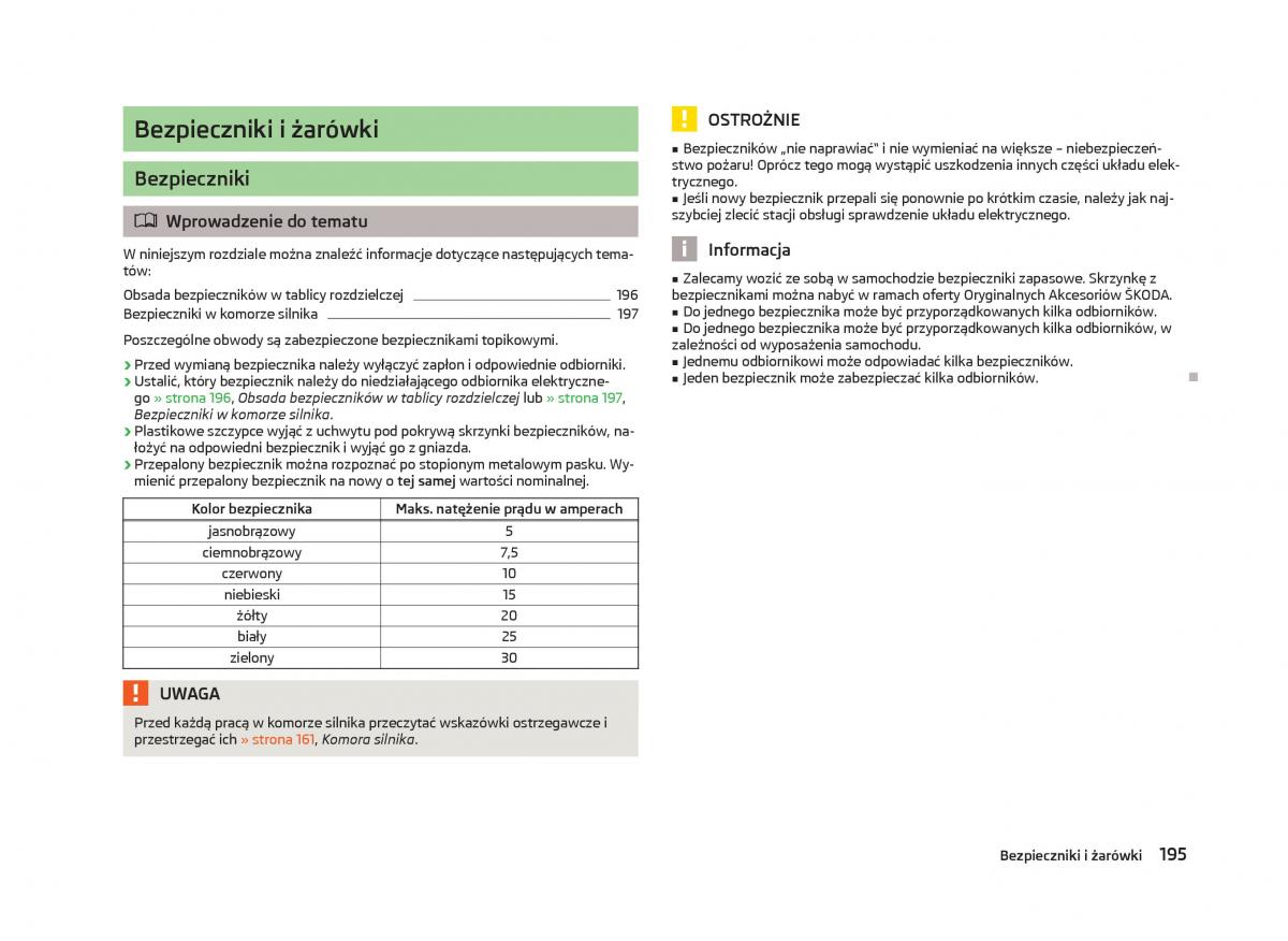 Skoda Fabia II 2 instrukcja obslugi / page 198