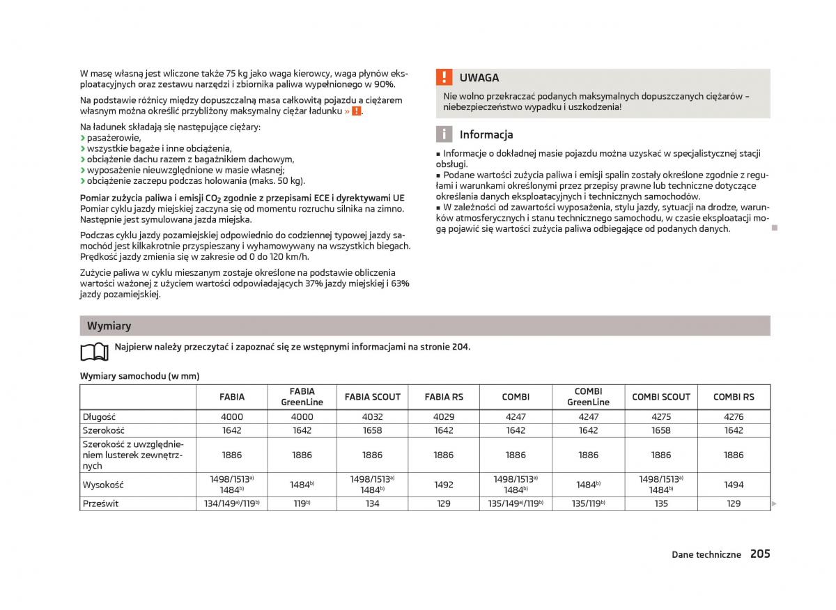 Skoda Fabia II 2 instrukcja obslugi / page 208