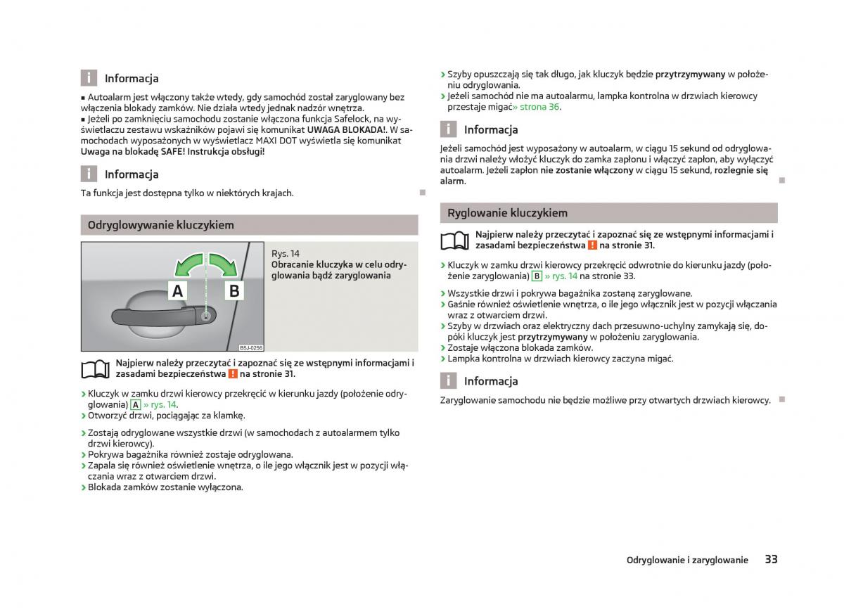 Skoda Fabia II 2 instrukcja obslugi / page 36