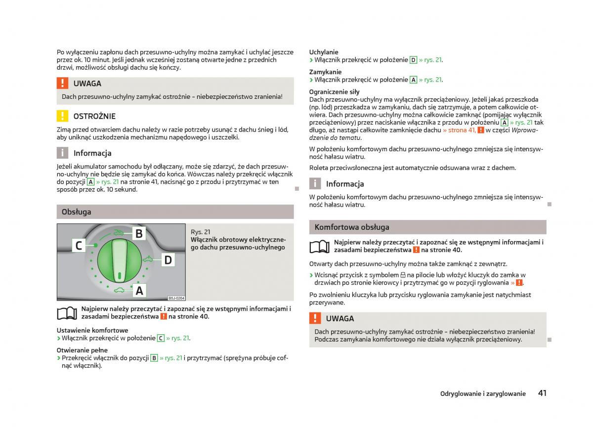 Skoda Fabia II 2 instrukcja obslugi / page 44