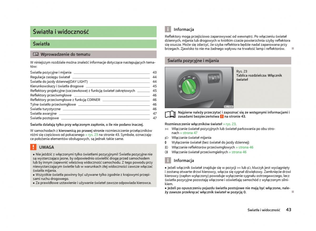 Skoda Fabia II 2 instrukcja obslugi / page 46