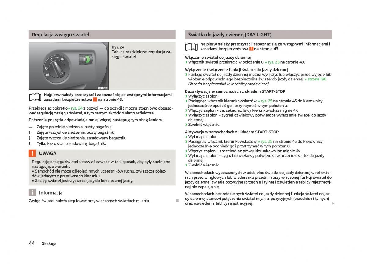 Skoda Fabia II 2 instrukcja obslugi / page 47