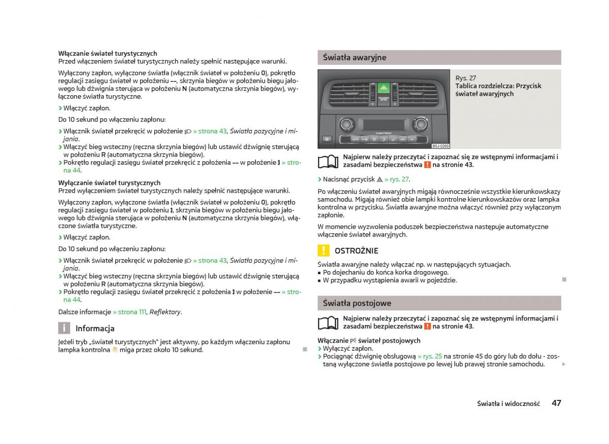 Skoda Fabia II 2 instrukcja obslugi / page 50