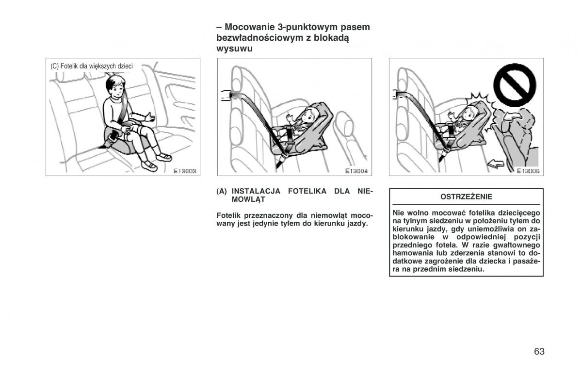 manual  Toyota Corolla VIII 8 E110 instrukcja / page 70