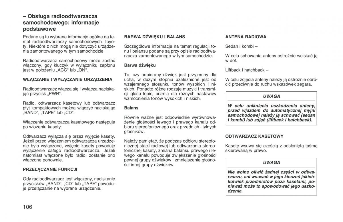 manual  Toyota Corolla VIII 8 E110 instrukcja / page 113