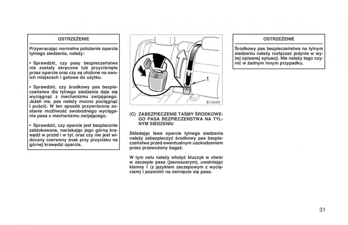 manual  Toyota Corolla VIII 8 E110 instrukcja / page 38