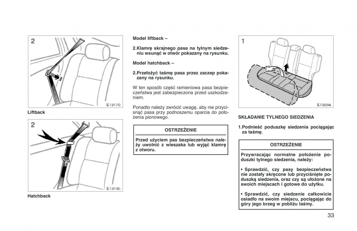 manual  Toyota Corolla VIII 8 E110 instrukcja / page 40