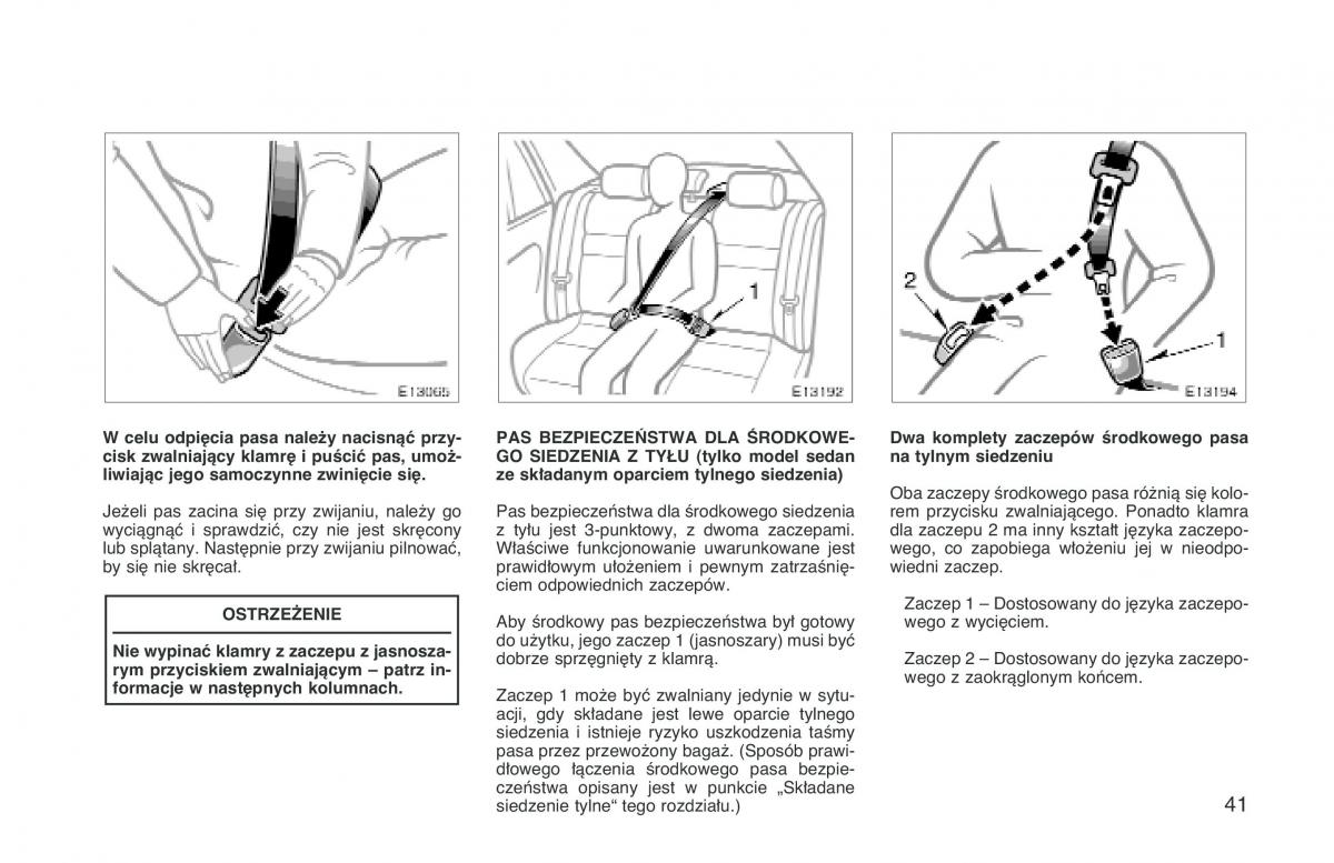 manual  Toyota Corolla VIII 8 E110 instrukcja / page 48