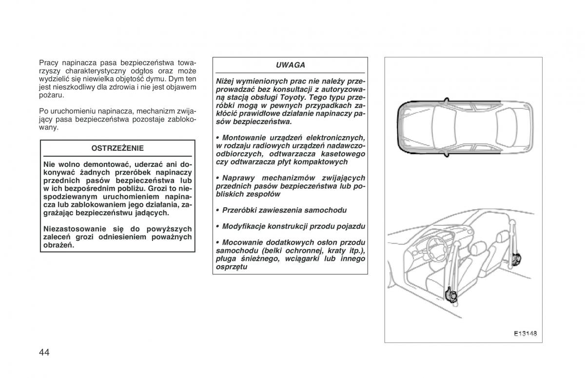 manual  Toyota Corolla VIII 8 E110 instrukcja / page 51