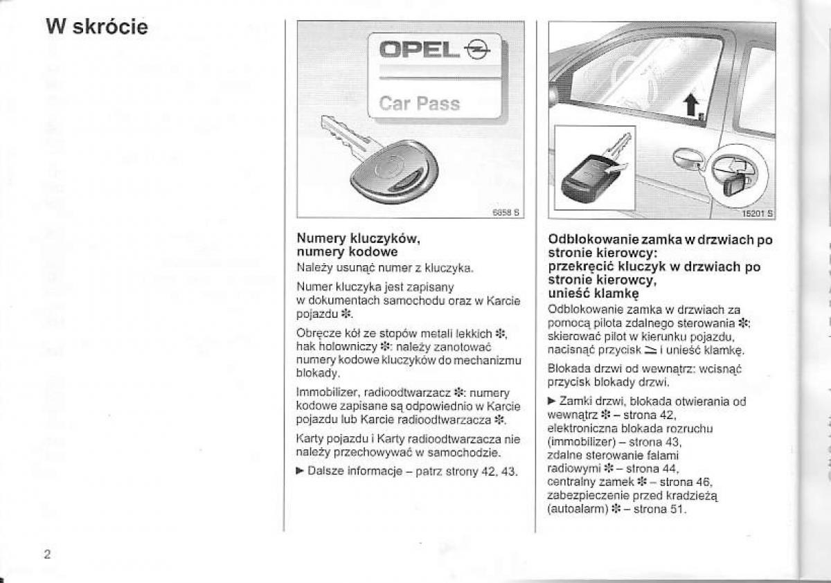 Opel Corsa C instrukcja obslugi / page 6