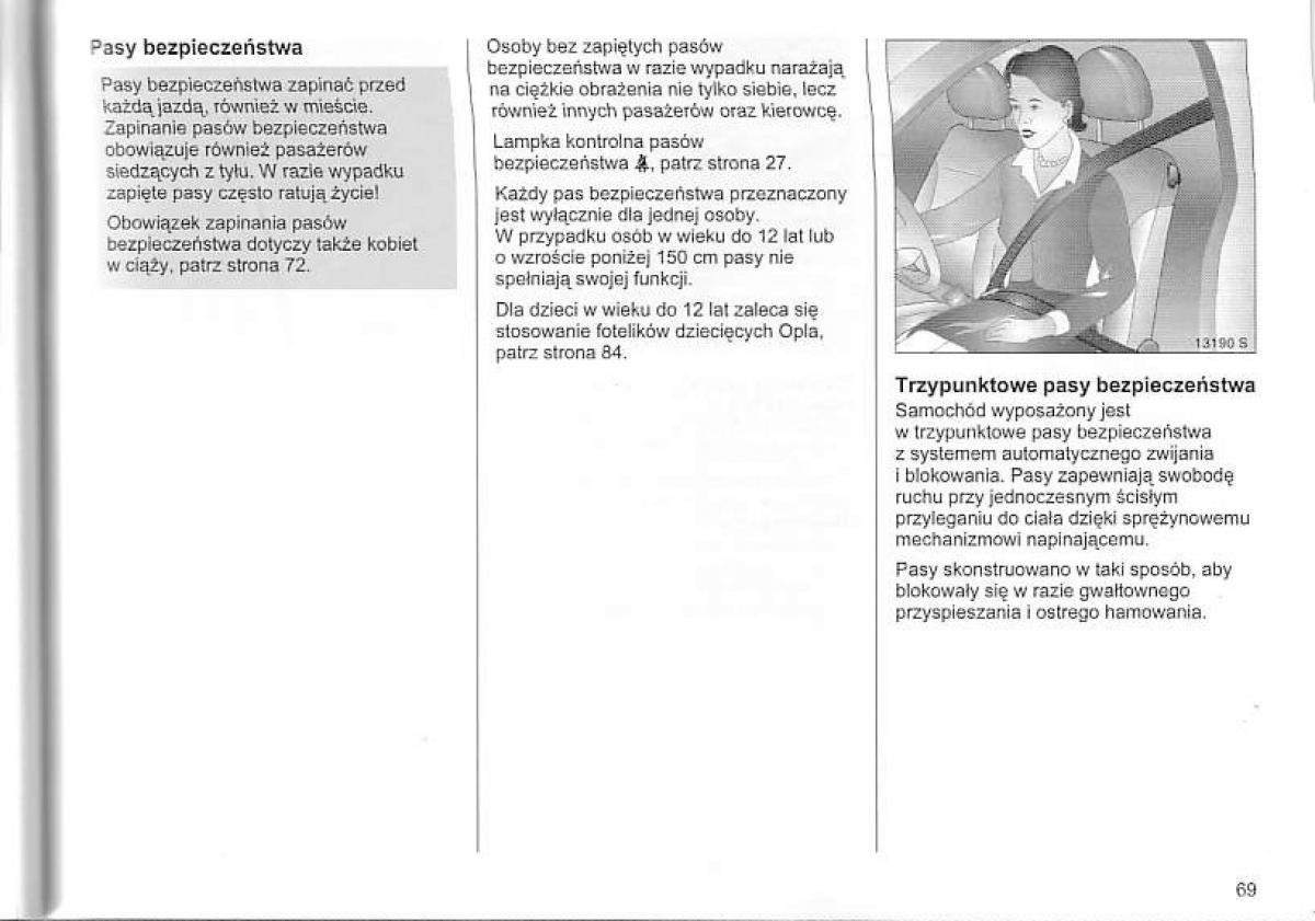 Opel Corsa C instrukcja obslugi / page 73