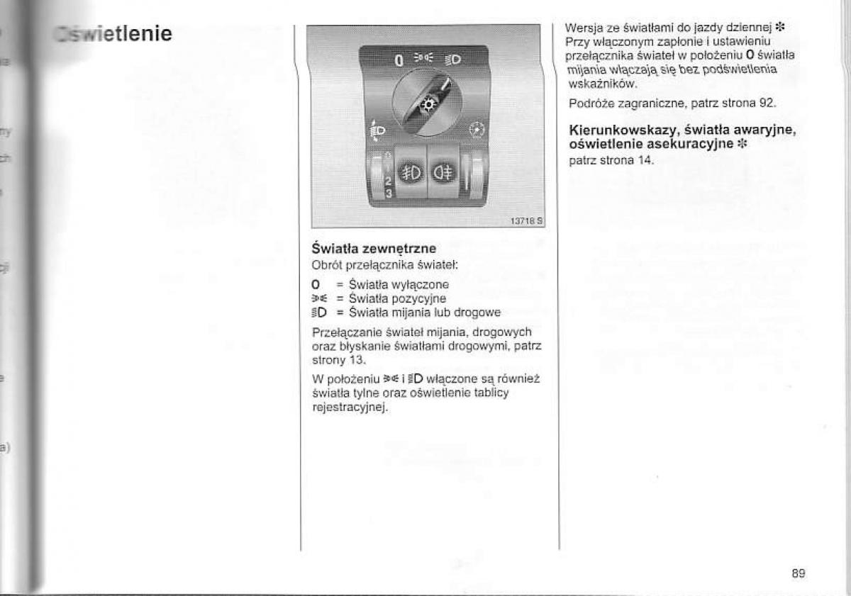 Opel Corsa C instrukcja obslugi / page 93