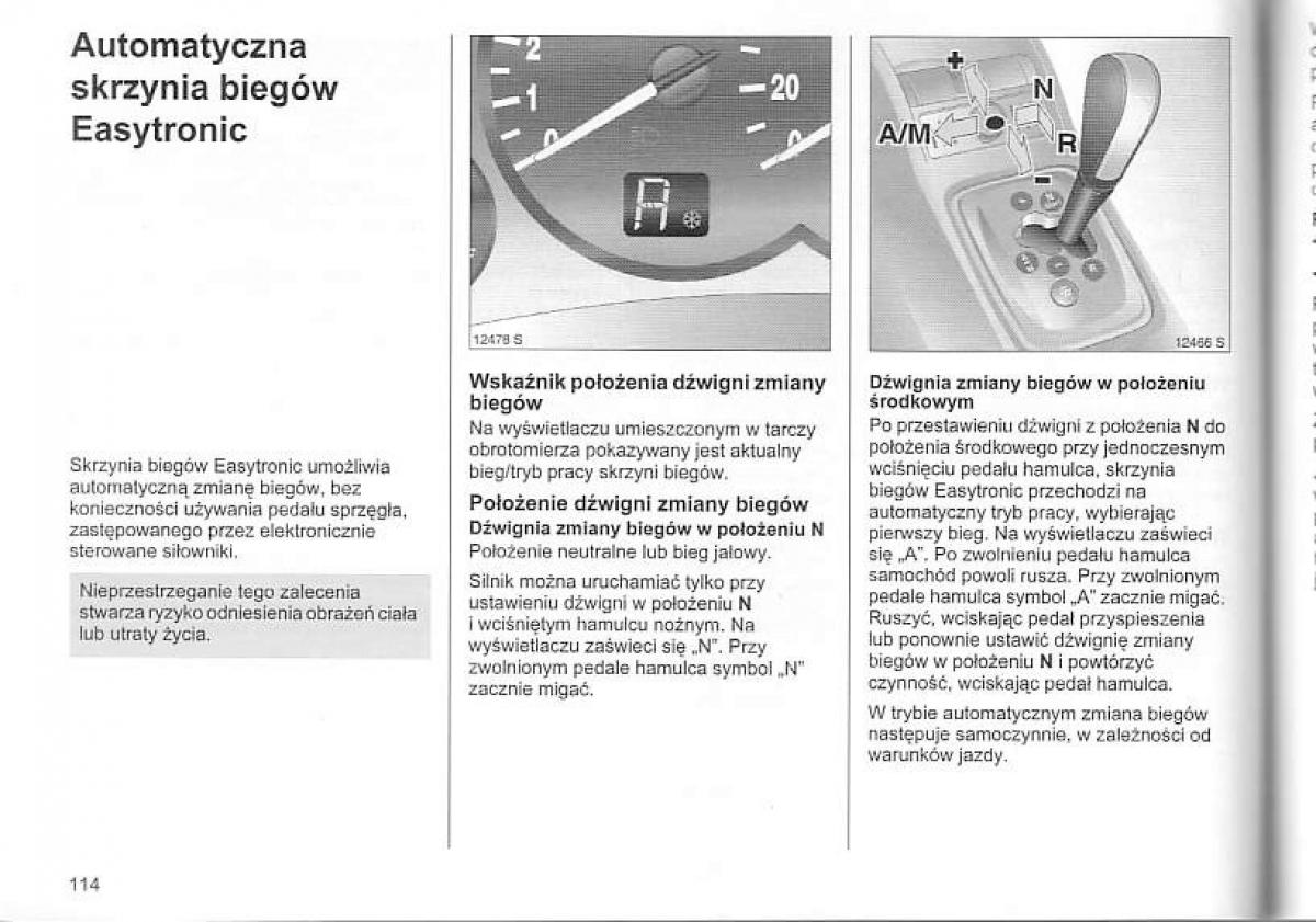 Opel Corsa C instrukcja obslugi / page 118