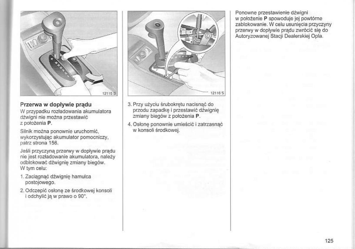 Opel Corsa C instrukcja obslugi / page 129