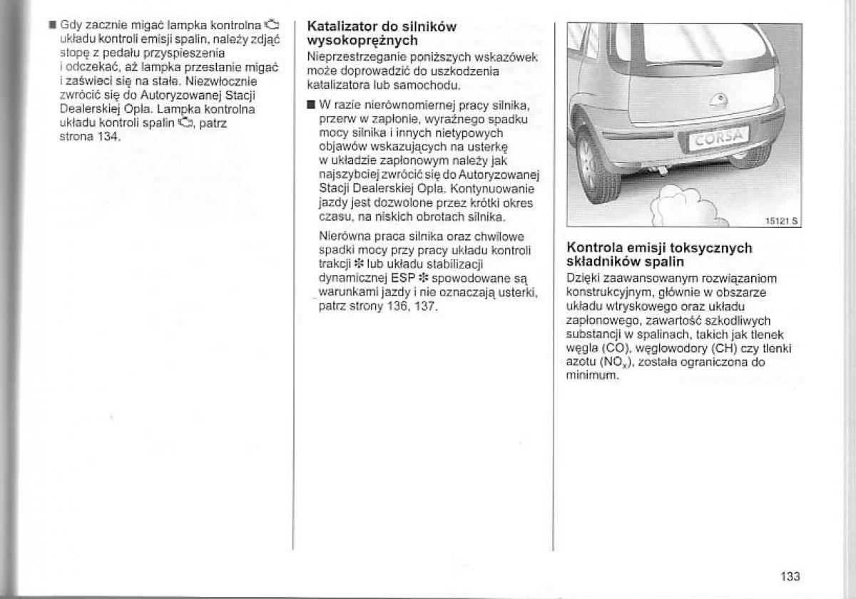 Opel Corsa C instrukcja obslugi / page 137