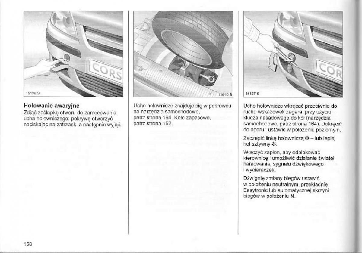 Opel Corsa C instrukcja obslugi / page 162