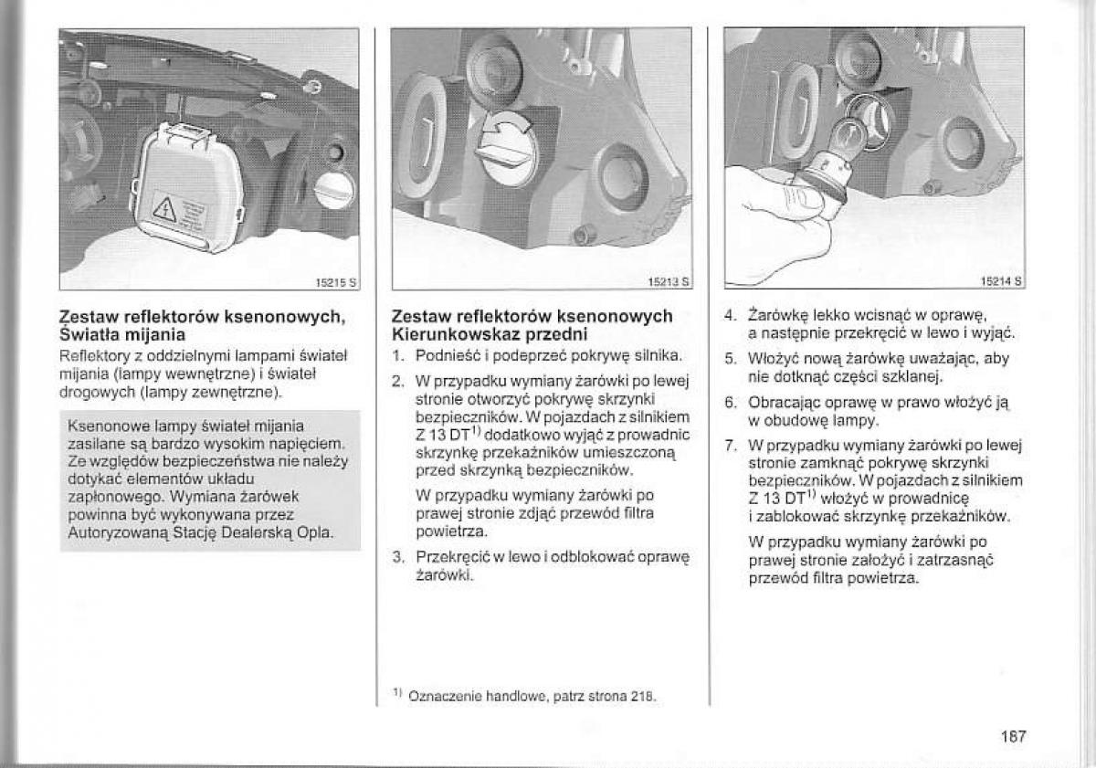 Opel Corsa C instrukcja obslugi / page 191