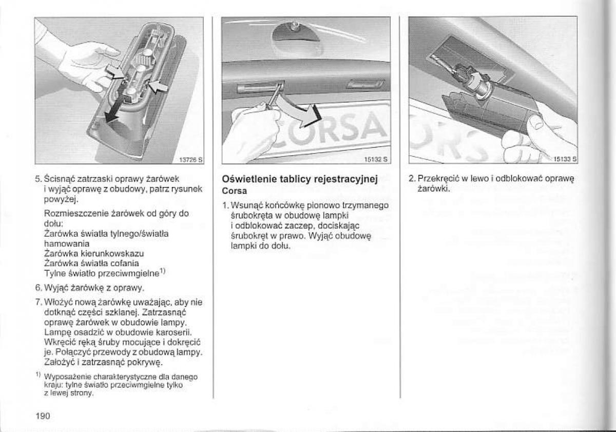 Opel Corsa C instrukcja obslugi / page 194