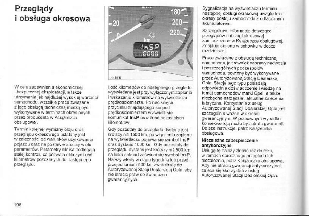 Opel Corsa C instrukcja obslugi / page 200