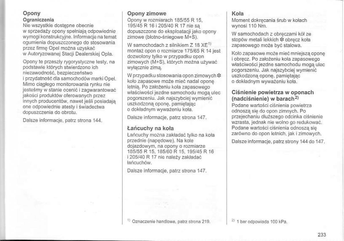 Opel Corsa C instrukcja obslugi / page 237