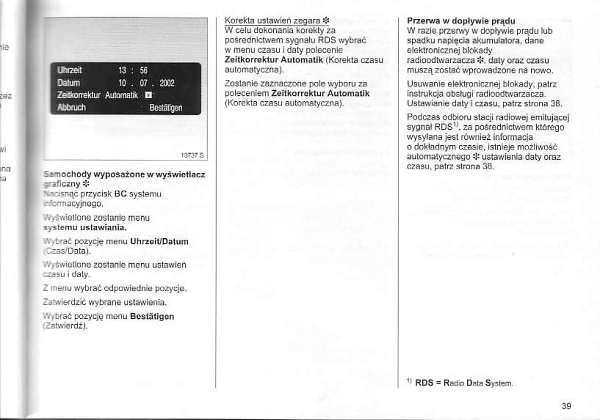 Opel Corsa C instrukcja obslugi / page 43