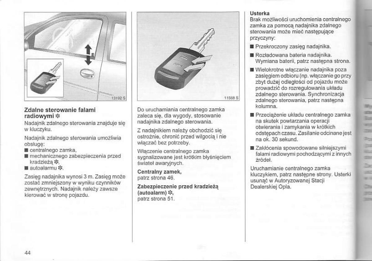 Opel Corsa C instrukcja obslugi / page 48