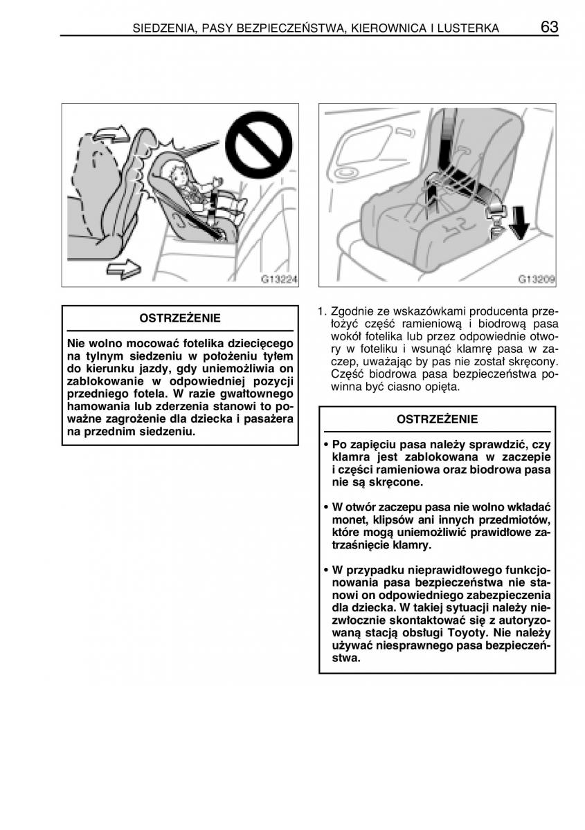 manual  Toyota Celica VII 7 instrukcja / page 70