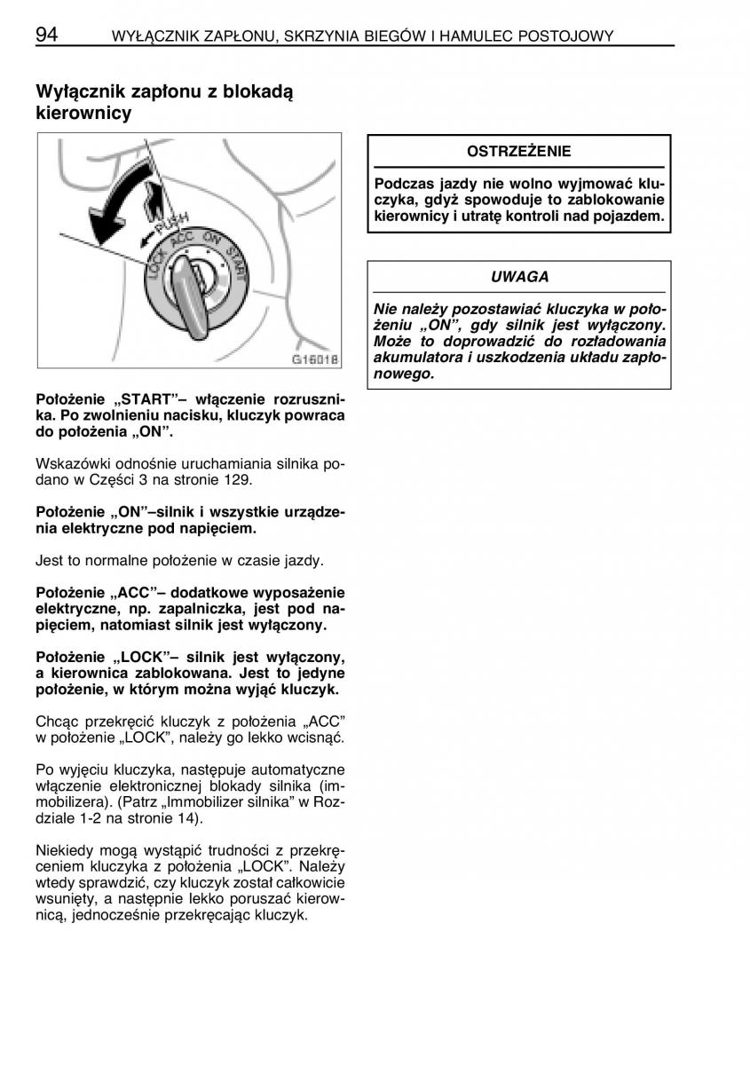 manual  Toyota Celica VII 7 instrukcja / page 101