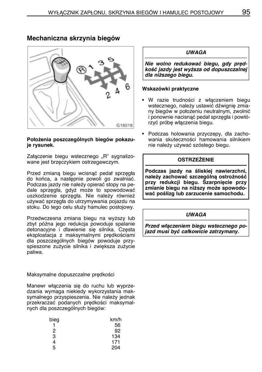 manual  Toyota Celica VII 7 instrukcja / page 102