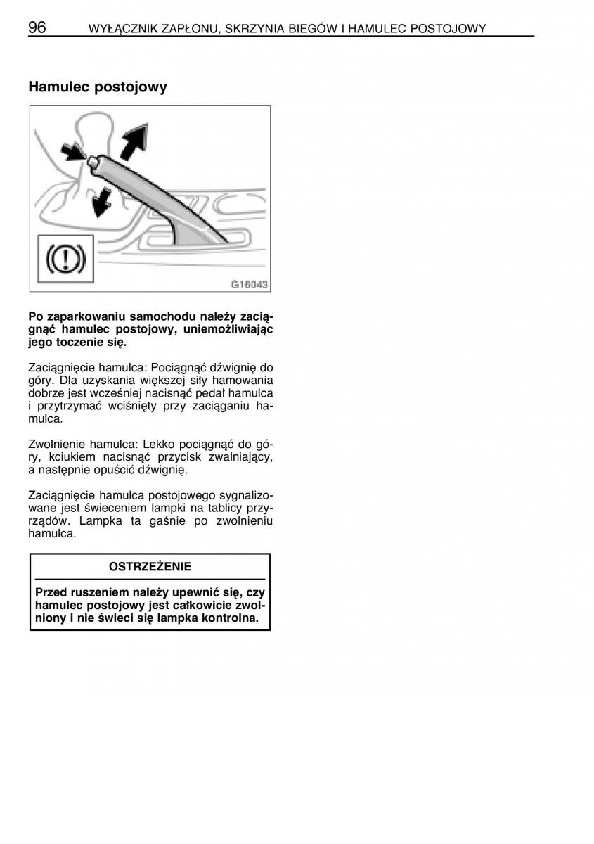 manual  Toyota Celica VII 7 instrukcja / page 103