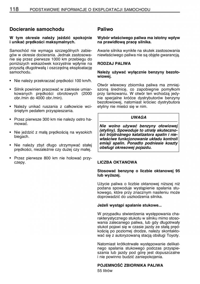 manual  Toyota Celica VII 7 instrukcja / page 125