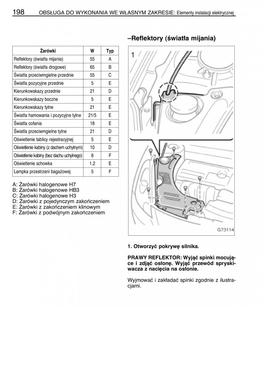 manual  Toyota Celica VII 7 instrukcja / page 205