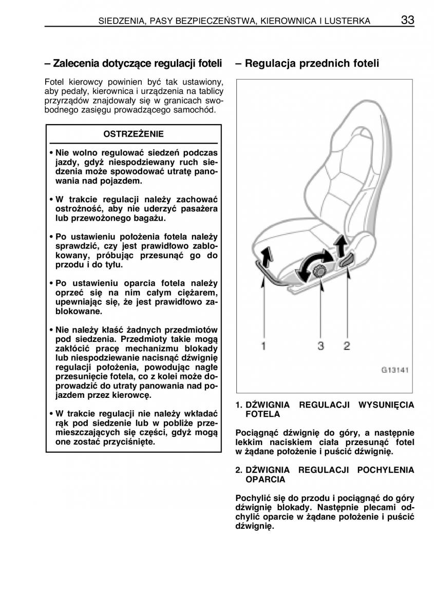 manual  Toyota Celica VII 7 instrukcja / page 40