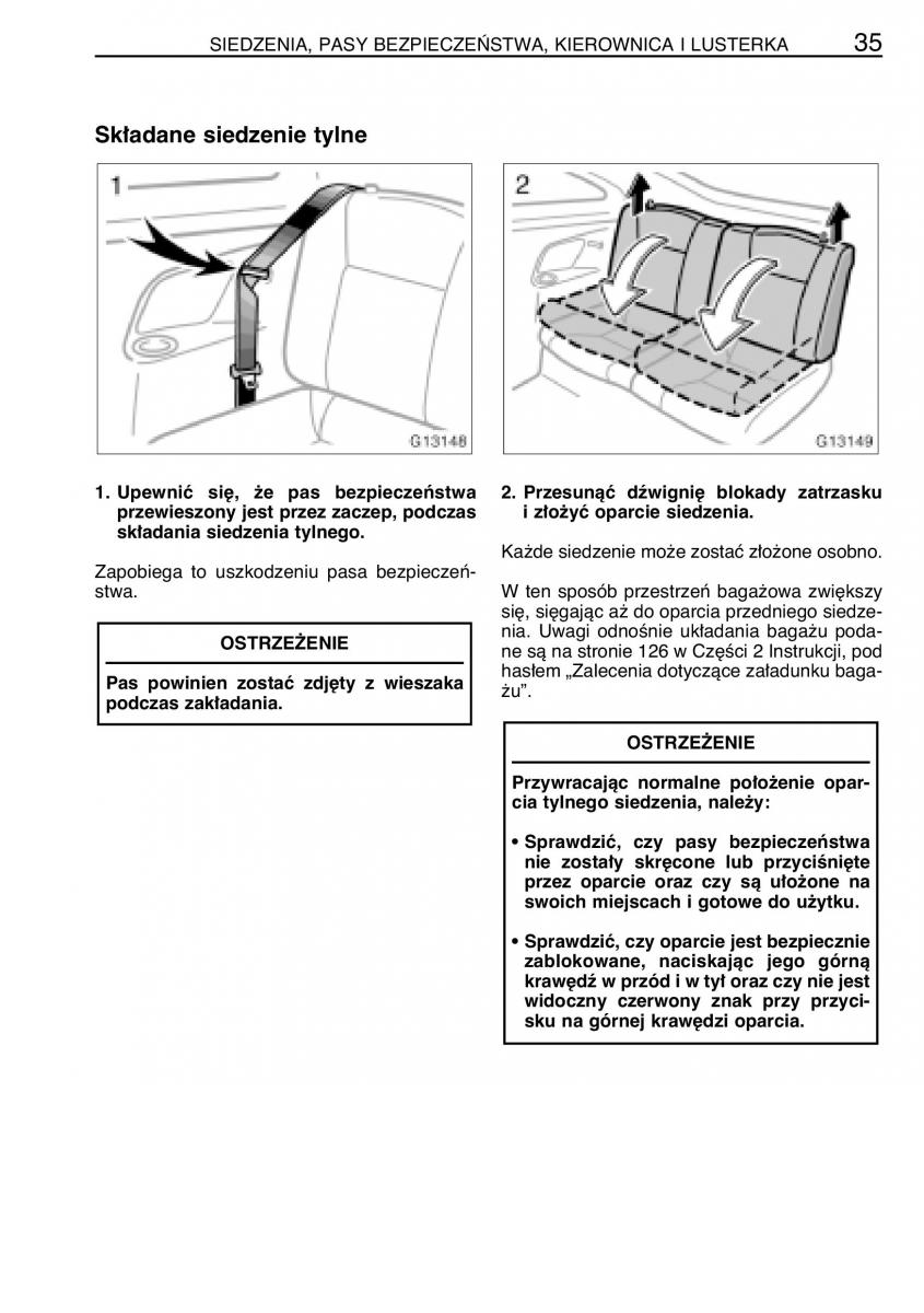 manual  Toyota Celica VII 7 instrukcja / page 42