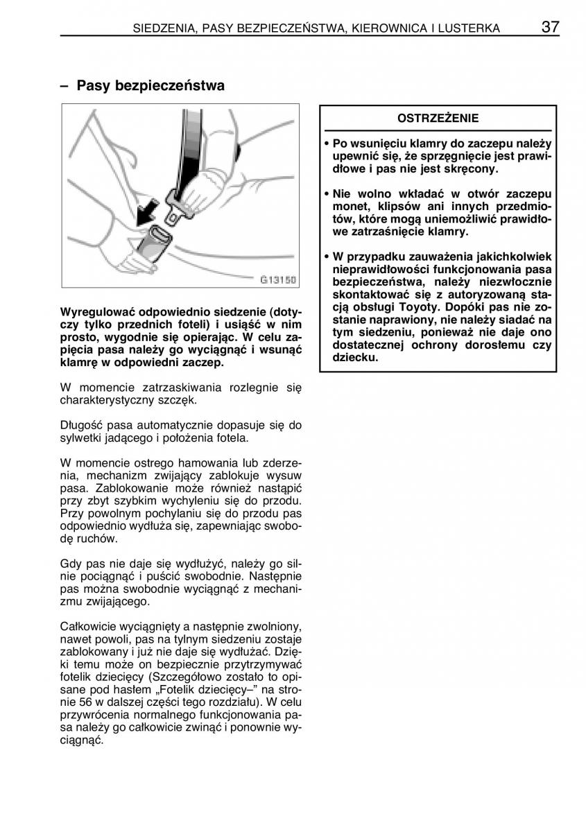 manual  Toyota Celica VII 7 instrukcja / page 44