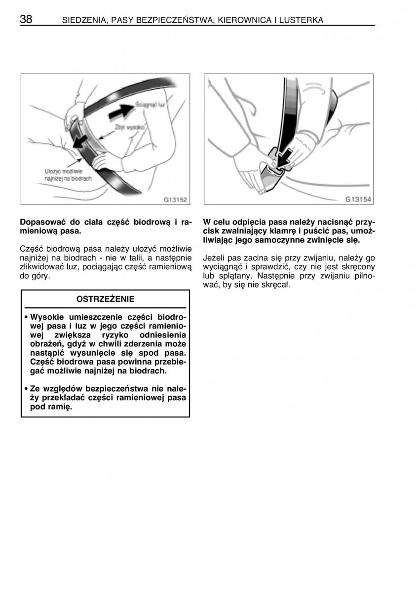 manual  Toyota Celica VII 7 instrukcja / page 45