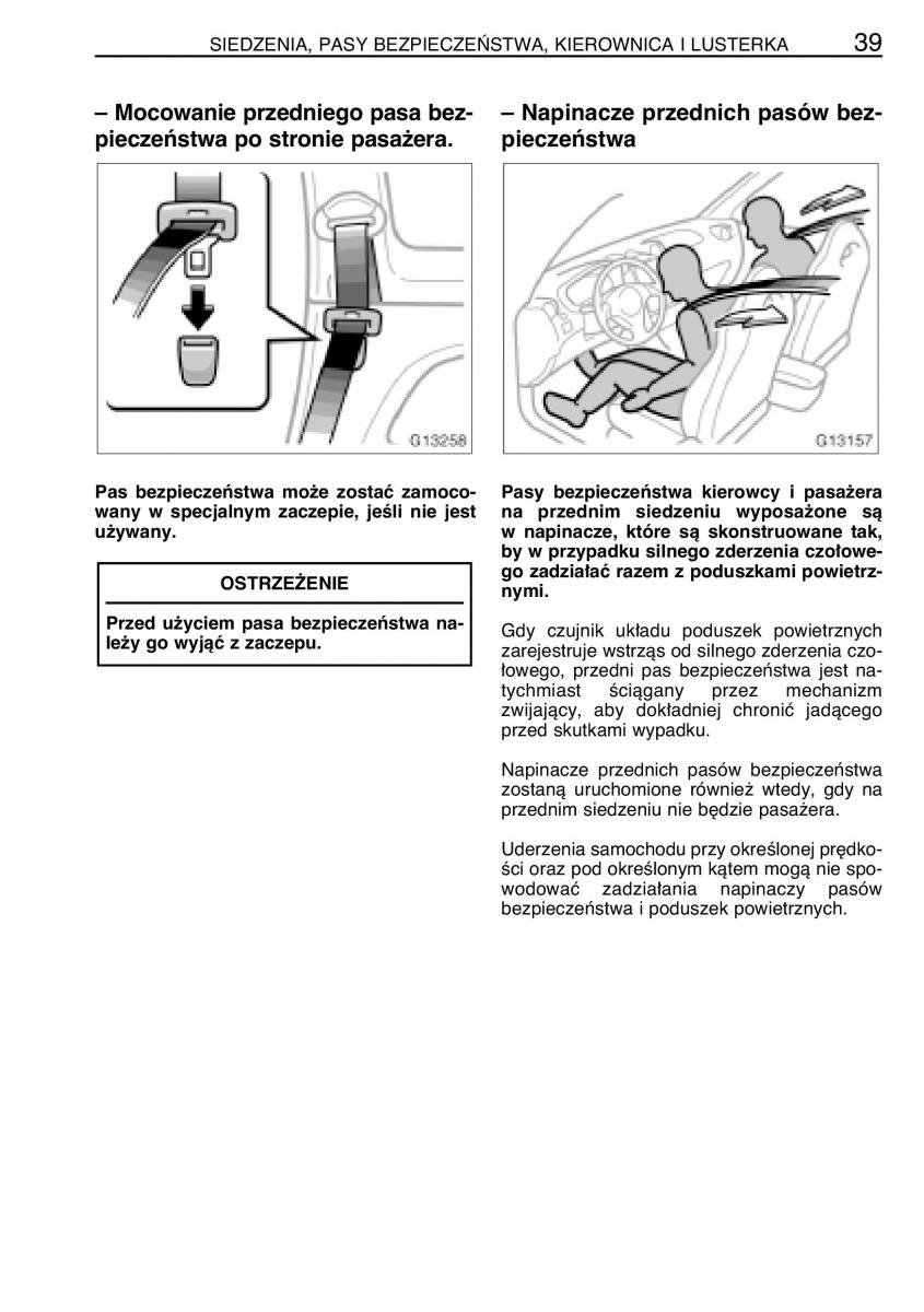 manual  Toyota Celica VII 7 instrukcja / page 46