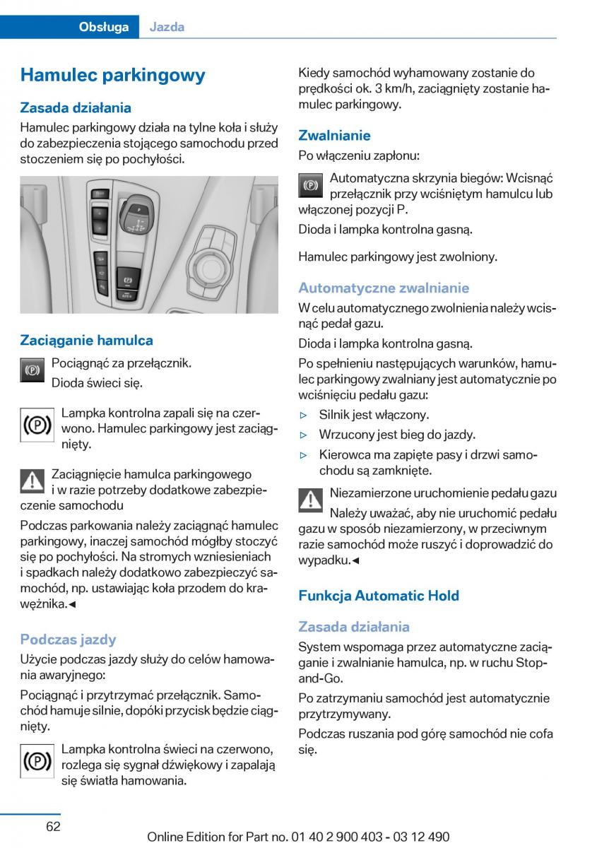 manual  BMW 6 F06 Gran Coupe Instrukcja / page 62