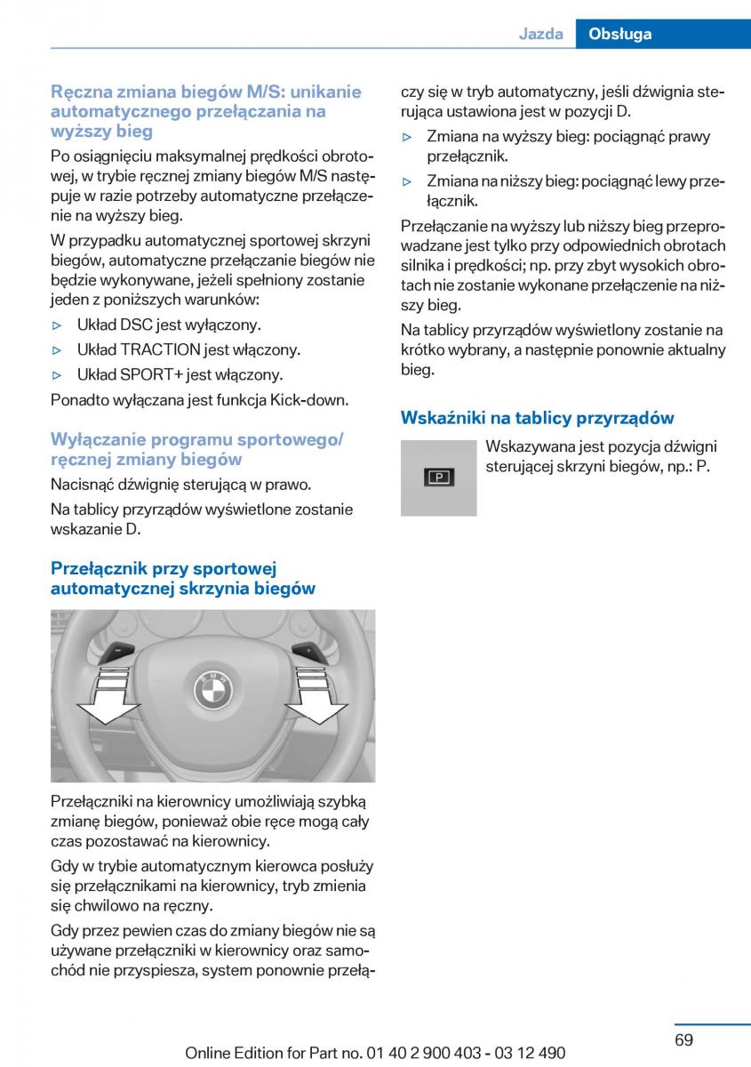 manual  BMW 6 F06 Gran Coupe Instrukcja / page 69