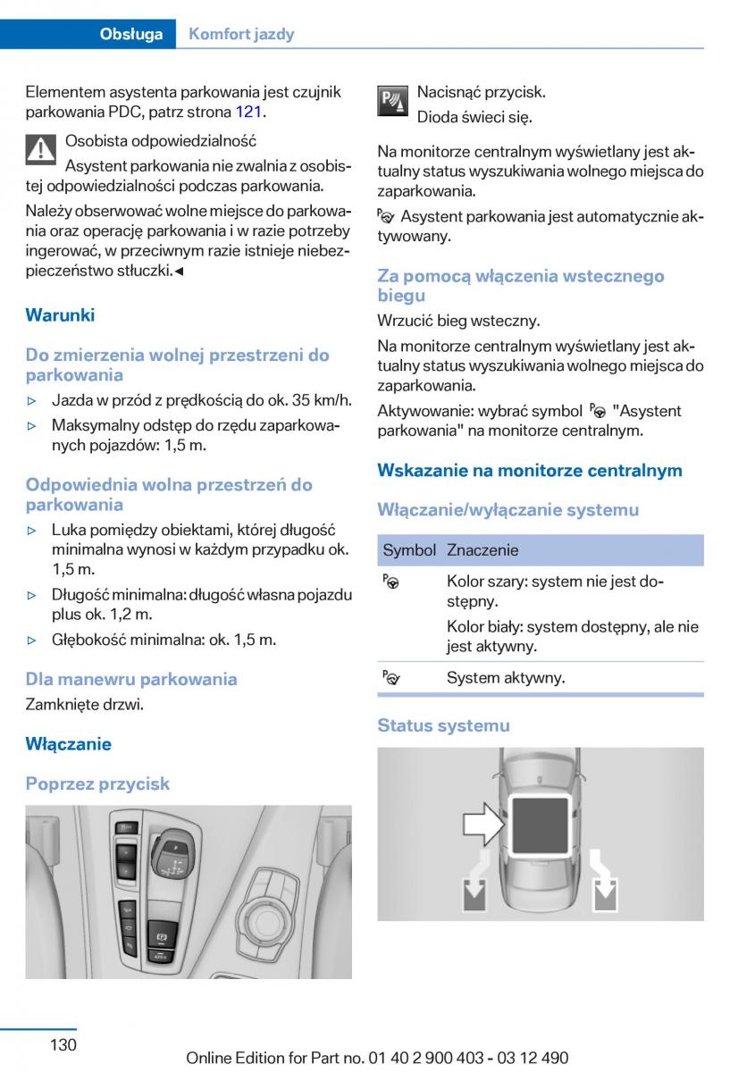 manual  BMW 6 F06 Gran Coupe Instrukcja / page 130