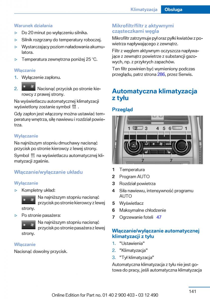 manual  BMW 6 F06 Gran Coupe Instrukcja / page 141