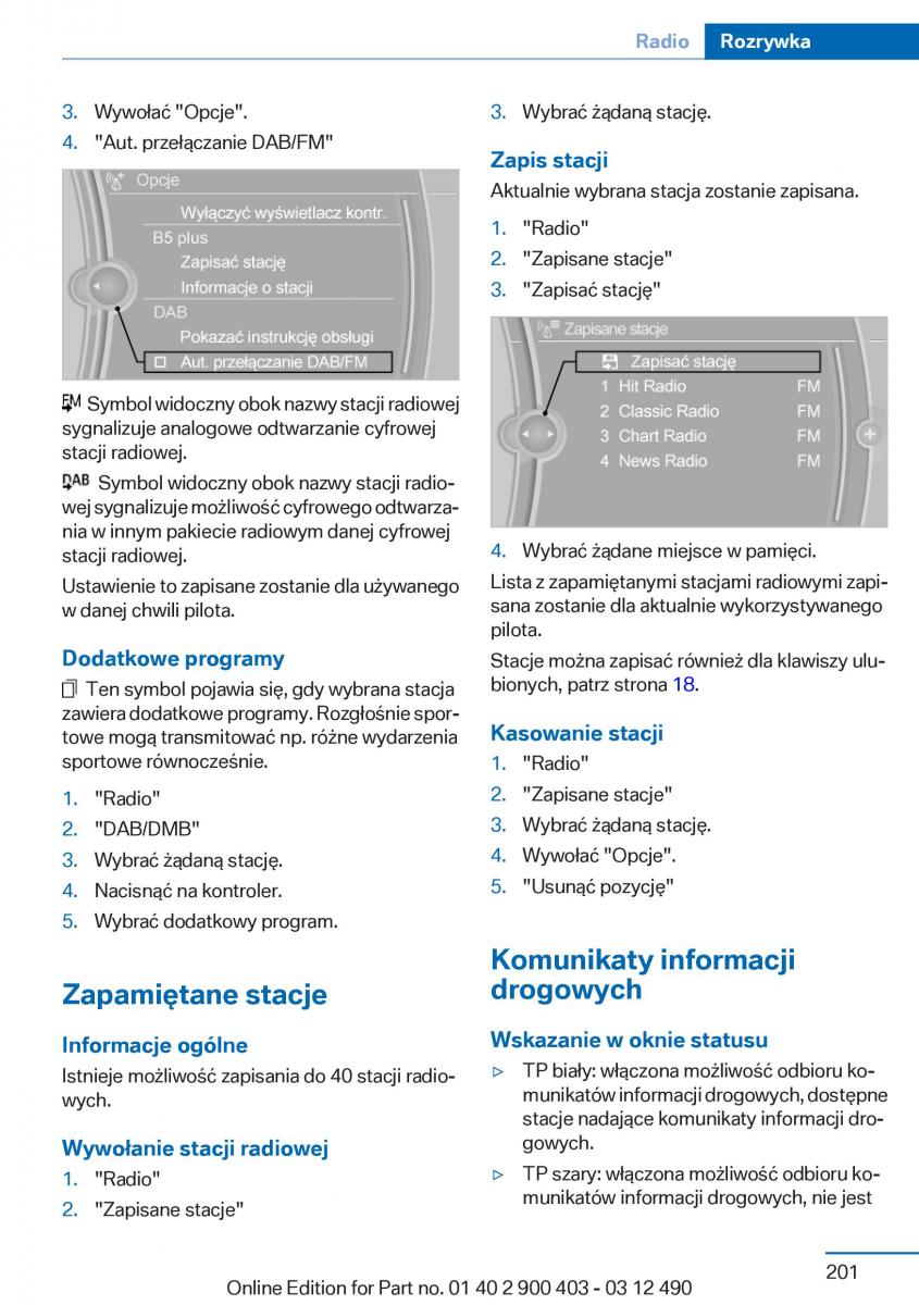 manual  BMW 6 F06 Gran Coupe Instrukcja / page 201