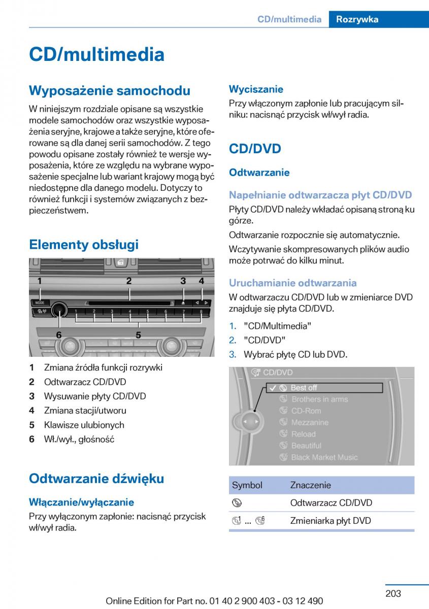 manual  BMW 6 F06 Gran Coupe Instrukcja / page 203