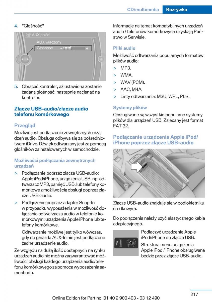 manual  BMW 6 F06 Gran Coupe Instrukcja / page 217