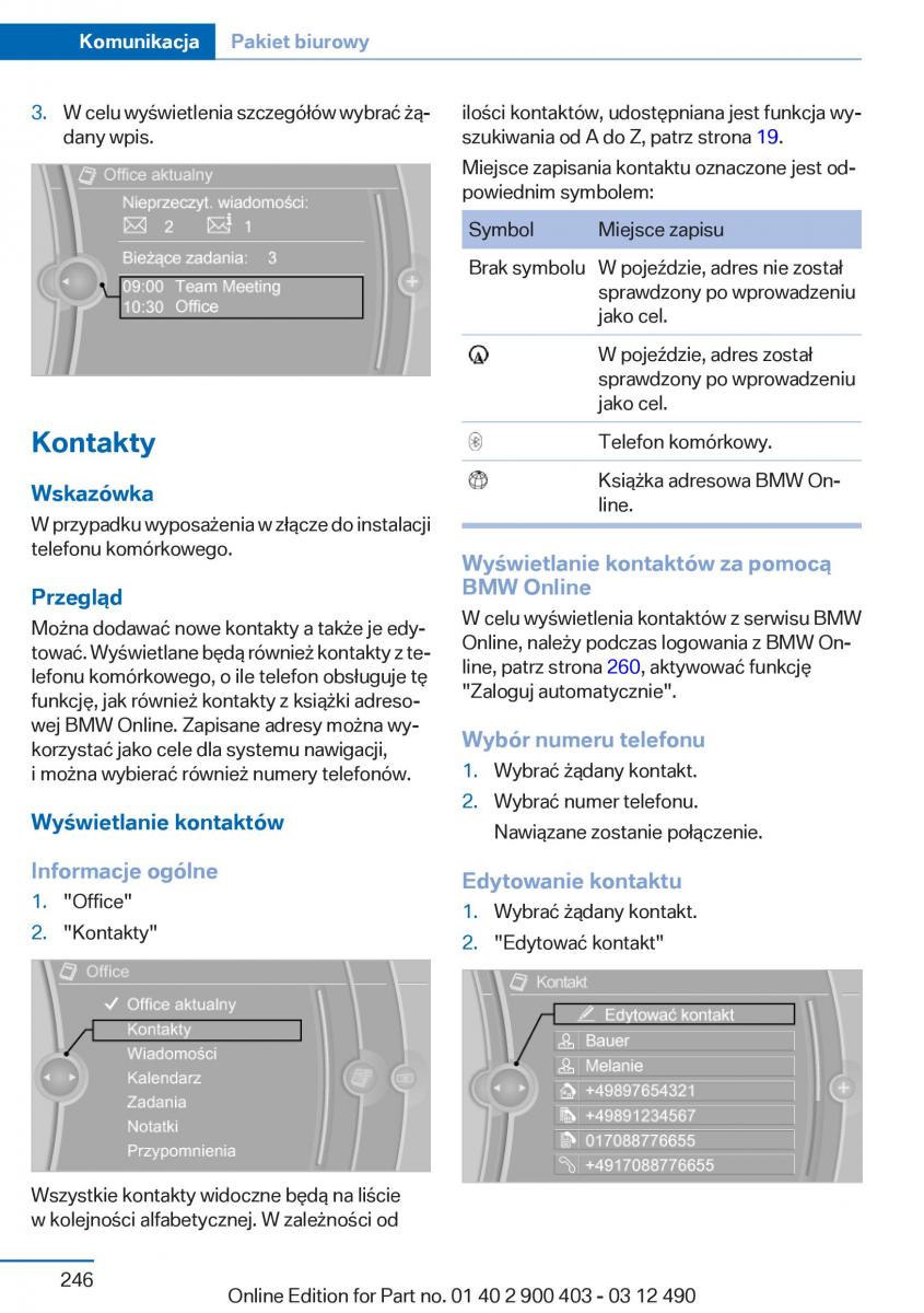 manual  BMW 6 F06 Gran Coupe Instrukcja / page 246