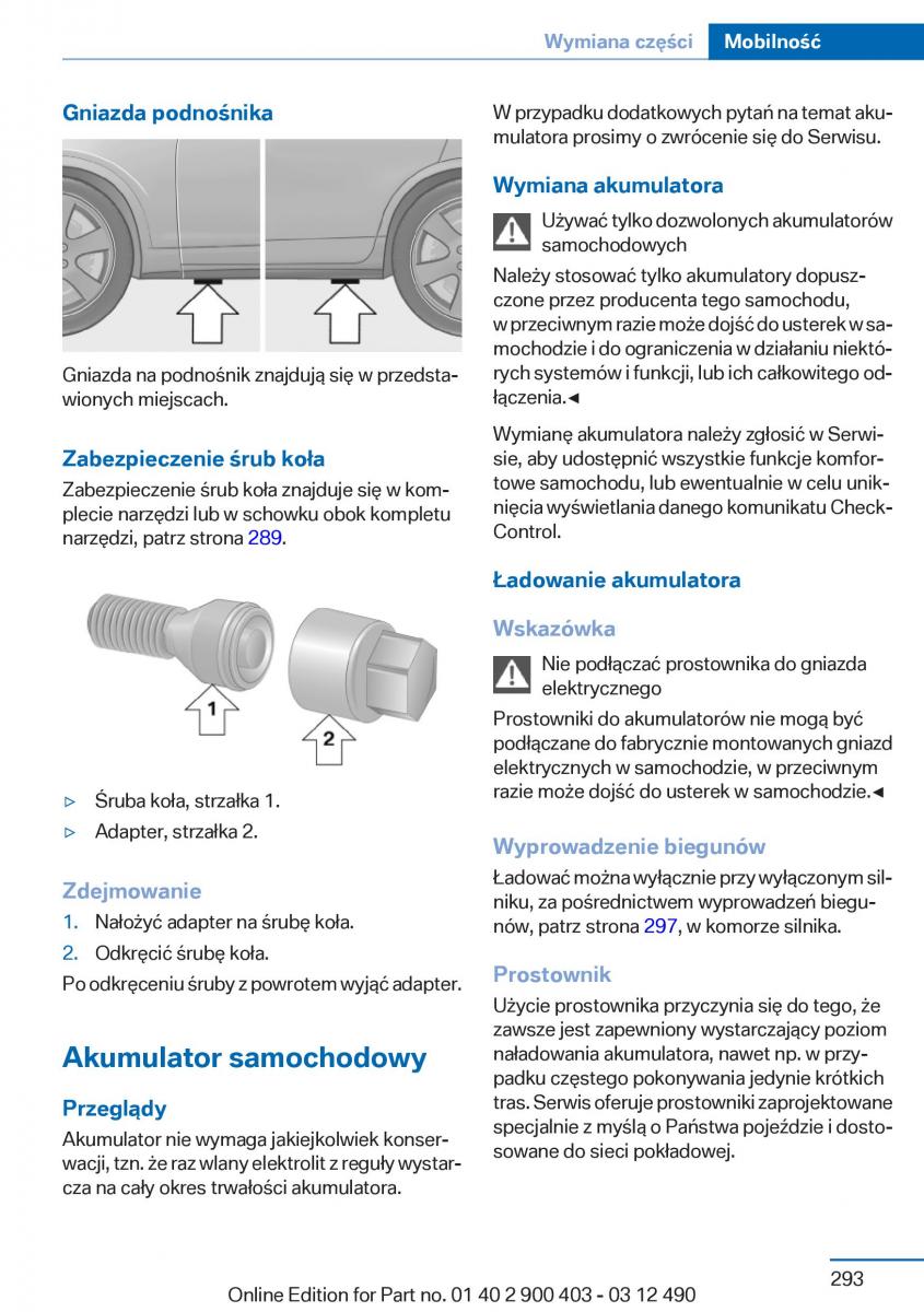 manual  BMW 6 F06 Gran Coupe Instrukcja / page 293