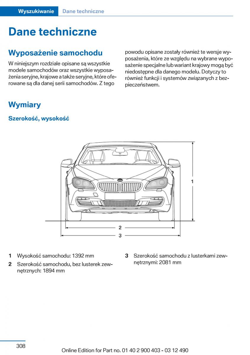 manual  BMW 6 F06 Gran Coupe Instrukcja / page 308