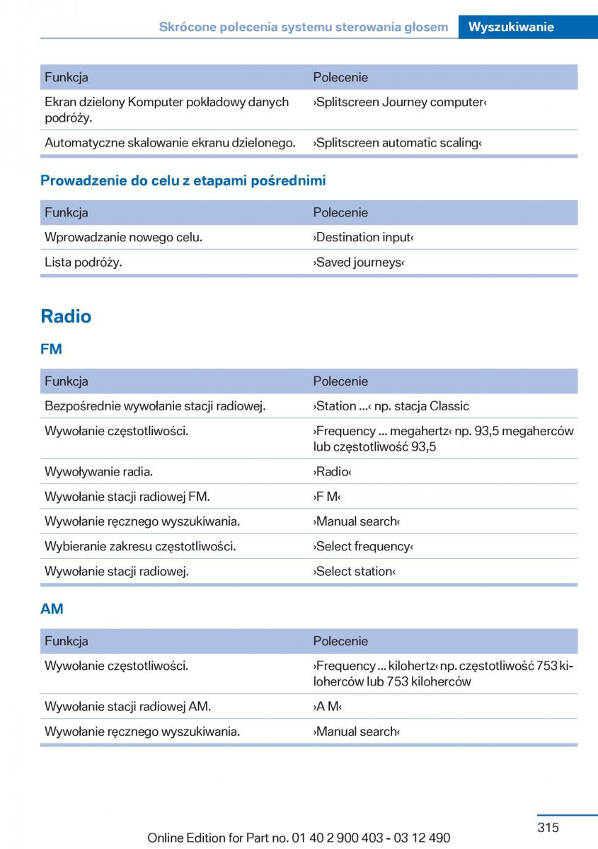 manual  BMW 6 F06 Gran Coupe Instrukcja / page 315