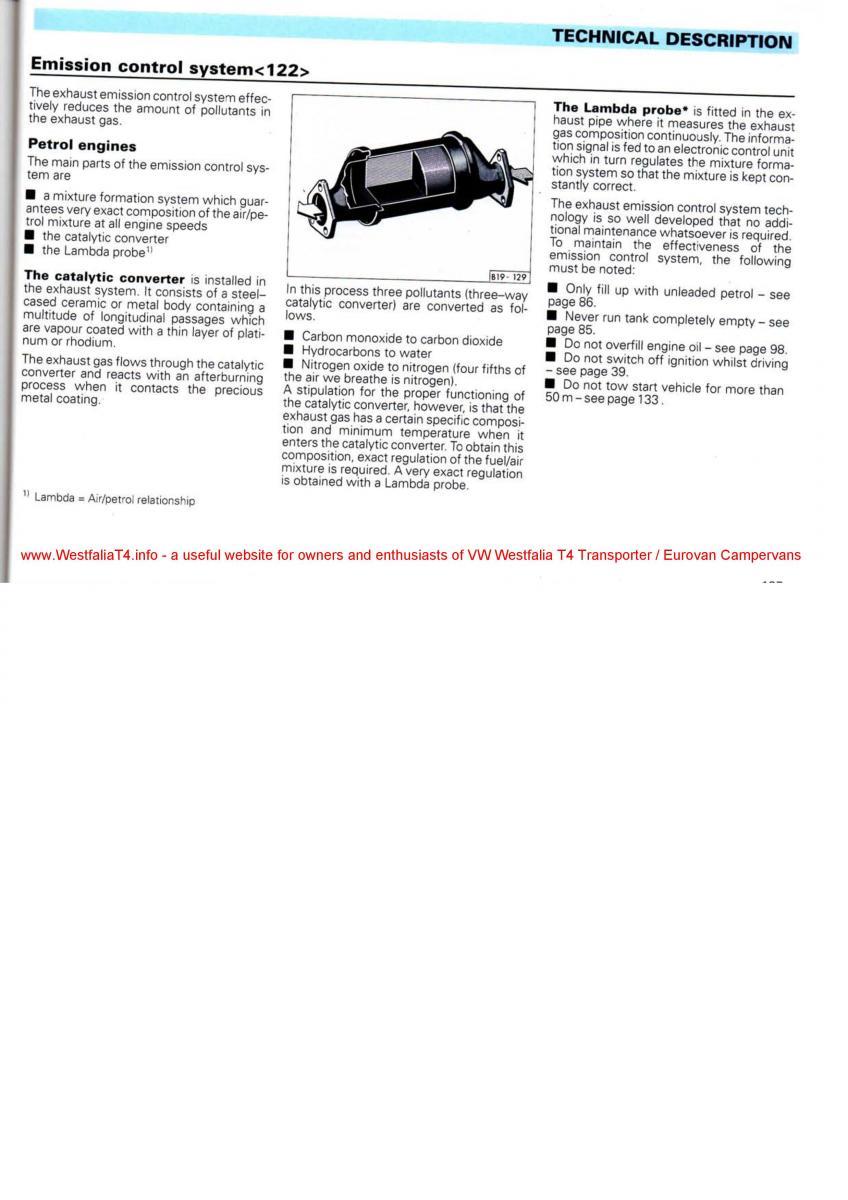 VW Transporter T4 Westfalia oweners manual / page 139