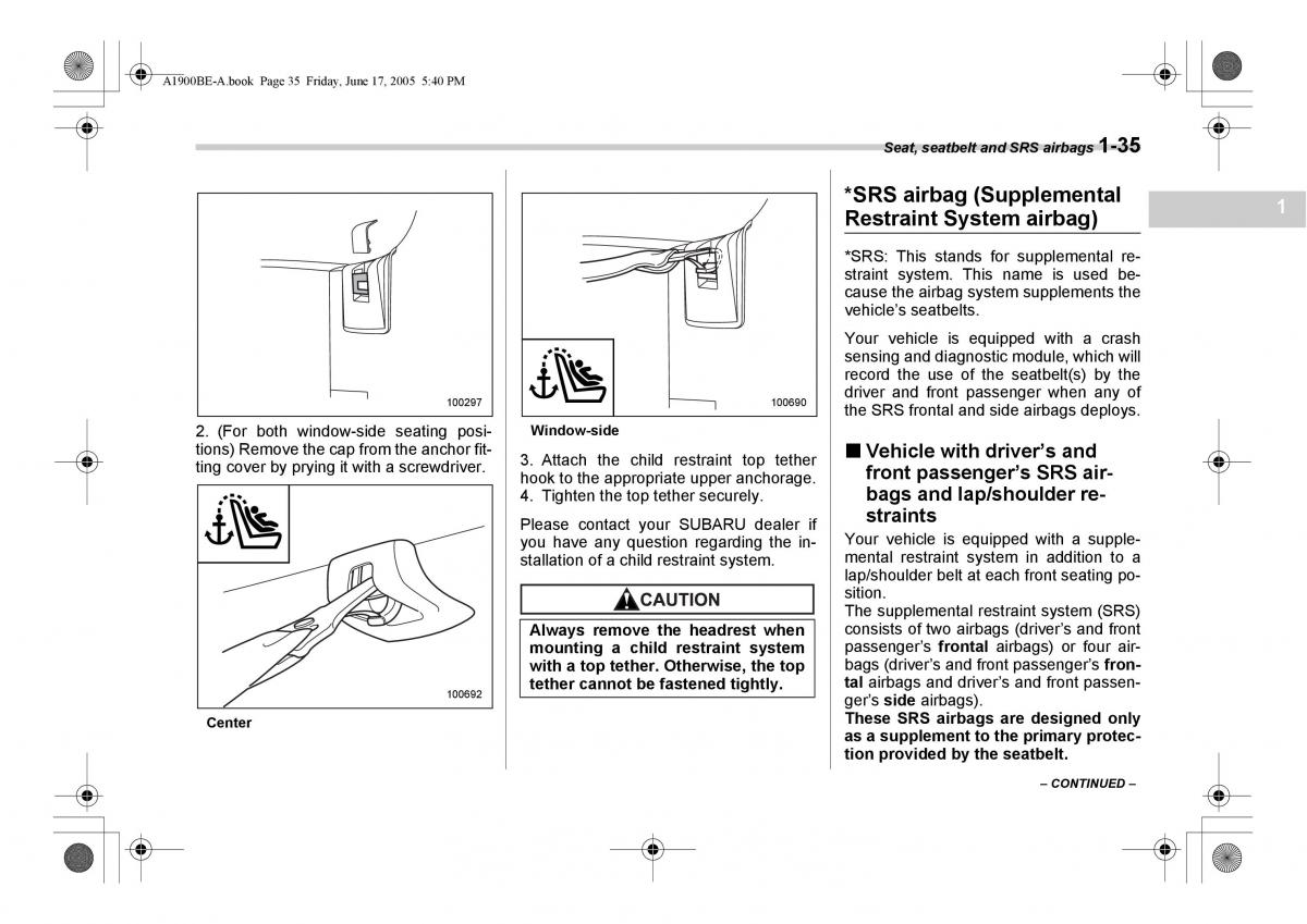 Subaru Impreza II 2 GD owners manual / page 62